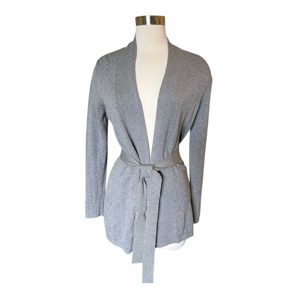Vineyard Vines Belted Cardigan Gray Wool Modal Blend Sz M - Picture 1 of 5